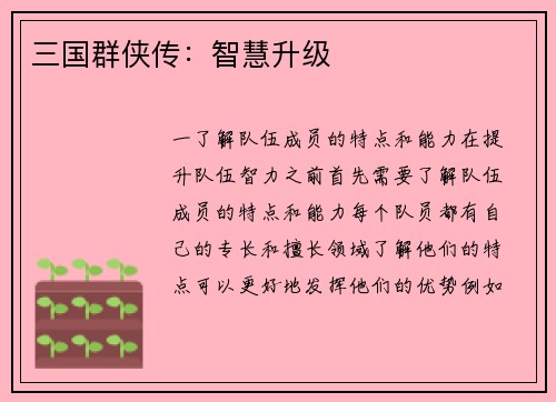 三国群侠传：智慧升级